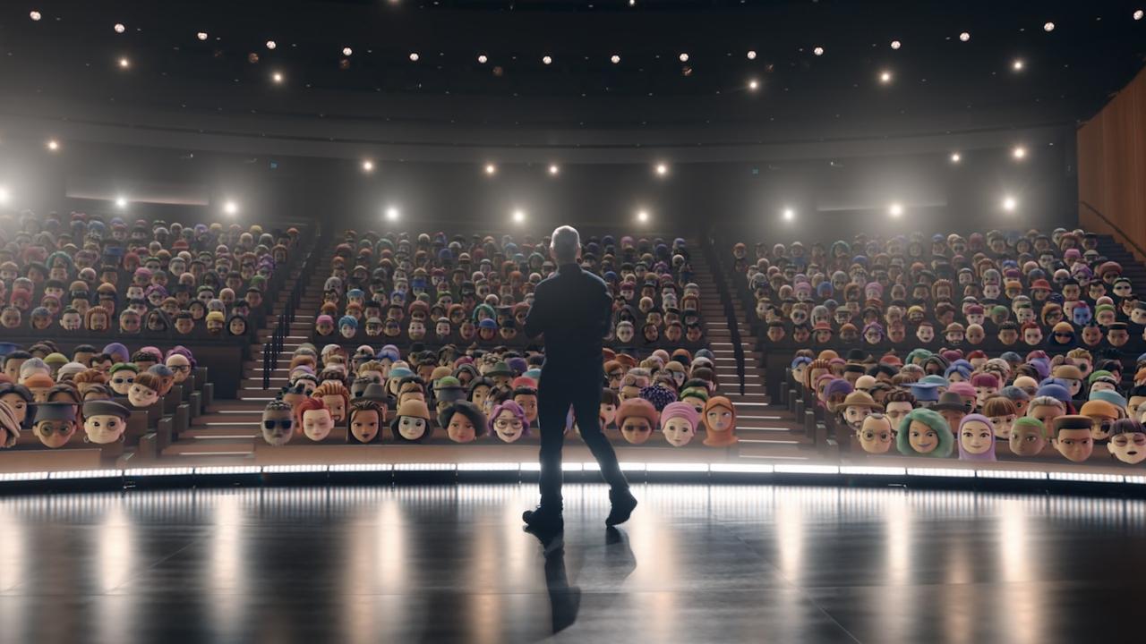 Apple chief executive Tim Cook addresses a virtual audience of Memoji at the company's Worldwide Developers Conference. Picture: Supplied