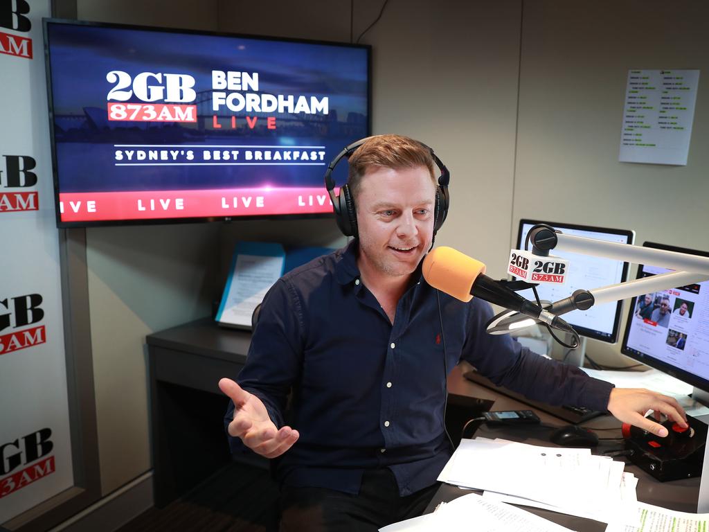 2GB host Ben Fordham in his Sydney studio. Picture: John Feder/The Australian