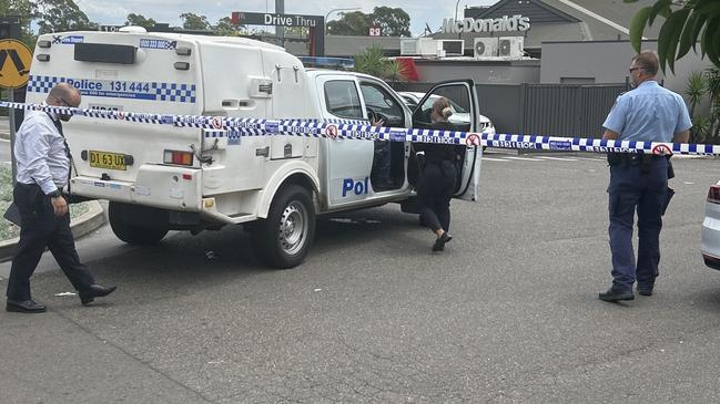 A police operation is under way at Mt Druitt McDonaldâs. Picture: Tileah Dobson