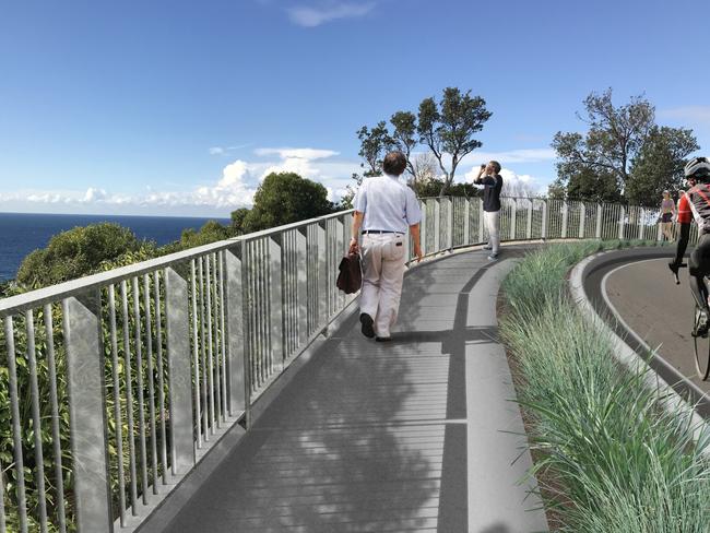 A proposed pedestrian/cycle path from Newport to Avalon at The Serpentone. Picture: Supplied