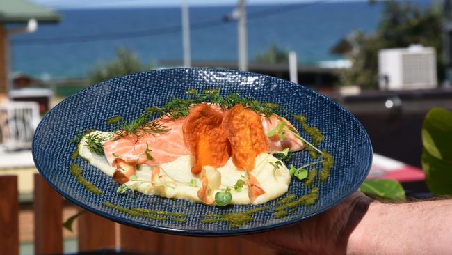 Brand new restaurant 8th Ave Terrace. Pictured is confit salmon. Photo: Steve Holland