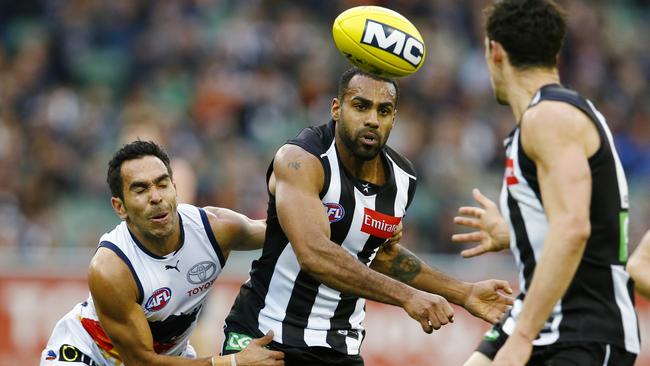 Heritier Lumumba during his playing days at Collingwood in 2014