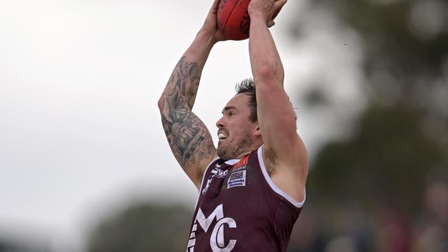 MeltonÃs Braedan Kight during the BFNL Melton v Darley football match in Toolern Vale, Saturday, June 3, 2023. Picture: Andy Brownbill