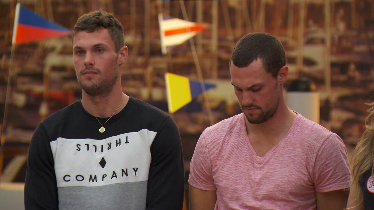 After a week of blood, sweat and tears getting their bathroom done, Luke and Josh were annoyed to be beaten to the win by Ronnie and Georgia’s gnome Picture: Channel 9