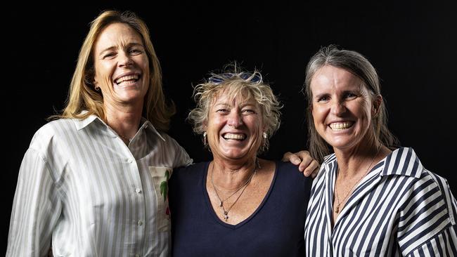 Three of the top sailors in the 79th Sydney to Hobart — Carolijn Brouwer, Wendy Tuck and Stacey Jackson. Picture: Andrea Francolini