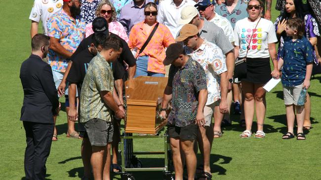 Liam Hampson was farewelled in a public service at Redcliffe’s Moreton Daily. Picture: David Clark