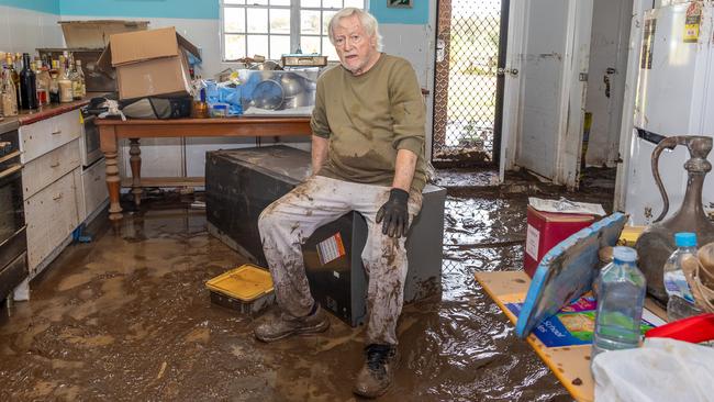 Reg Harris’ Wingham home is full of mud. Picture: Thomas Lisson
