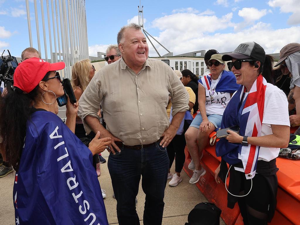 Craig Kelly was seen at the ‘freedom’ protest. Picture: NCA NewsWire/Gary Ramage