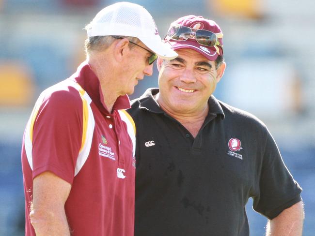 Mal Meninga and Wayne Bennett are back on good terms. Picture: Jono Searle