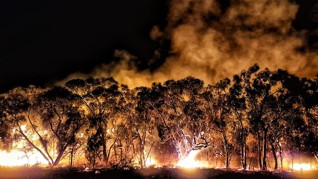 Part of the Grampians blaze as seen by CFA crews in the Pomonal area. Picture: CFA / Facebook.