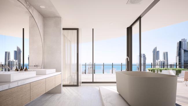 Bathrooms within the Sky Homes also offer spectacular views.