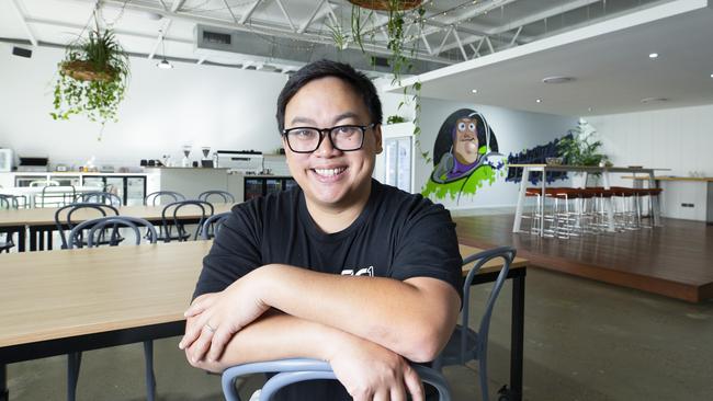 GO1 cofounder Vu Tran based their office in Underwood, but had to pay $40,000 to get internet connections. Picture: Renae Droop