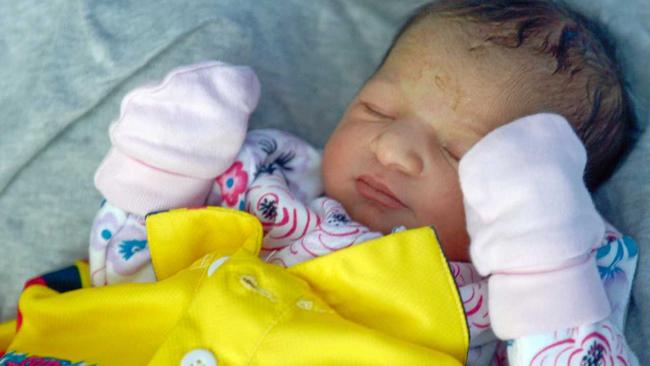 Amyah Farooq nearly upstaged the Rocky RiverFest attractions on Sunday when her mother went into labour in a fairy floss stall. Picture: Jann Houley