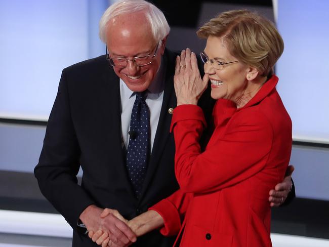 Senator Bernie Sanders and Senator Elizabeth Warren. Picture: Getty