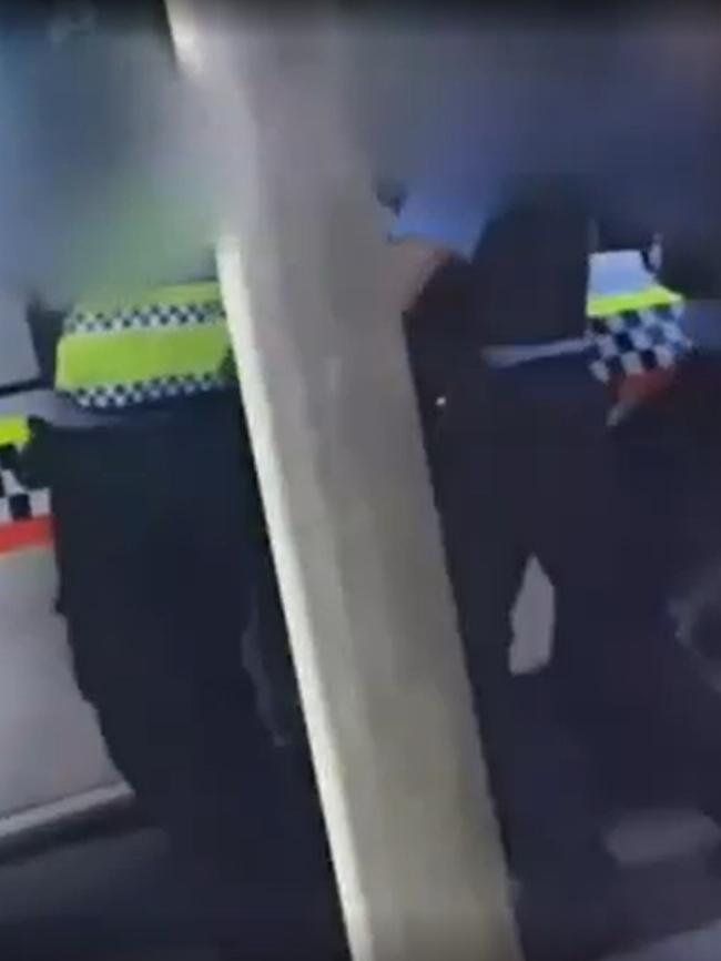 A police officer has allegedly been bitten in a wild assault outside a Perth shopping centre. Picture: 9News