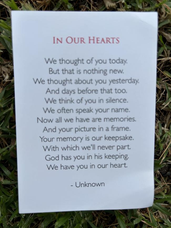 The words in the prayer card.