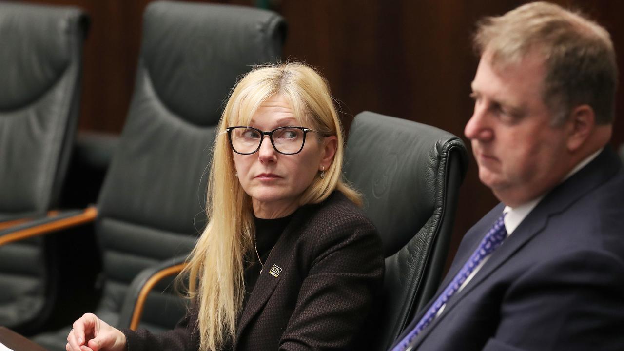 Independents Lara Alexander and John Tucker. Question time in the Tasmanian parliament. Picture: Nikki Davis-Jones