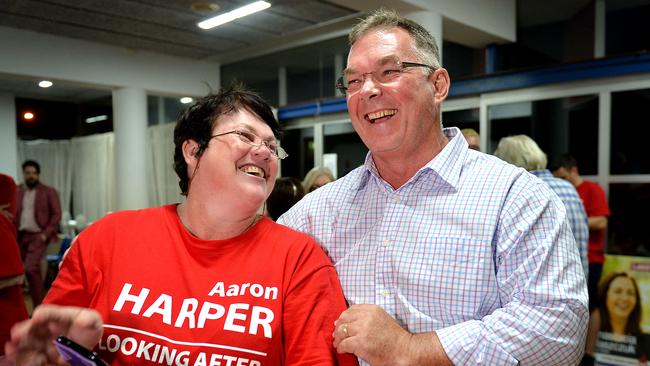 Labor member for Townsville Scott Stewart with volunteer Donna Van Rynswoud.