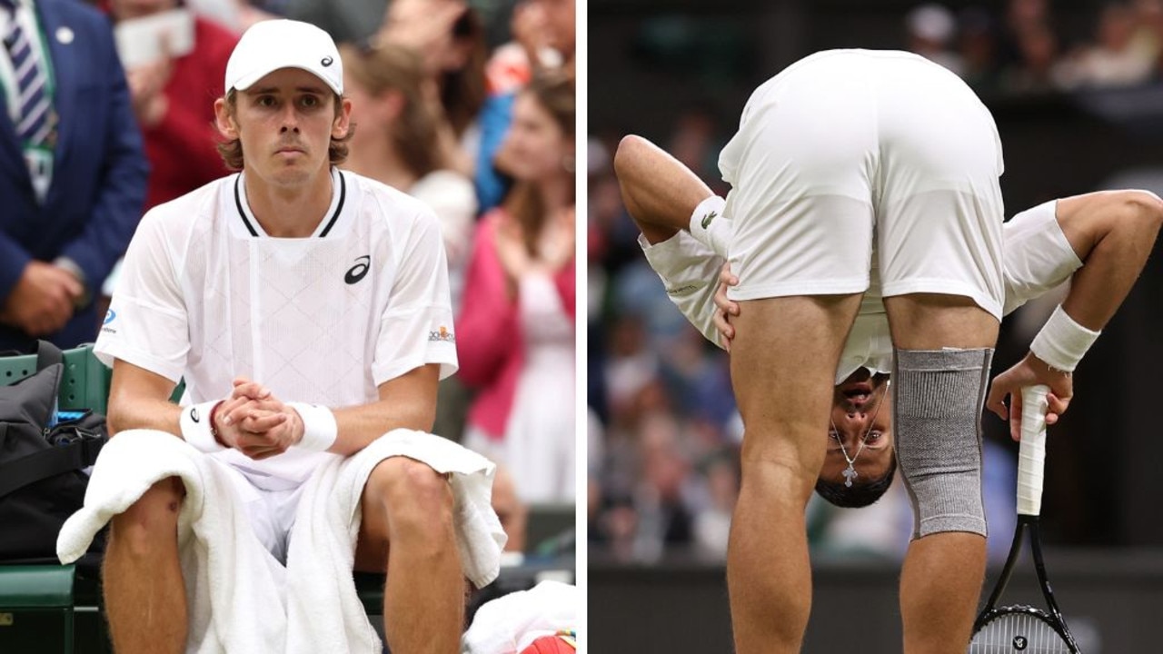 Alex de Minaur's pain is Novak Djokovic's gain. Pictures: Getty/AFP