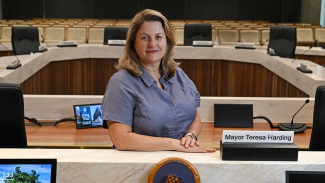 Ipswich mayor Teresa Harding in the council chambers. Picture: Lyndon Mechielsen