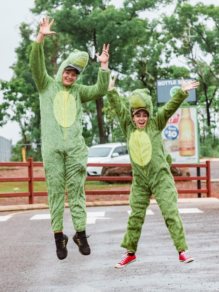 Cody Morgan and Harriet Hudson as the Melbourne Cup was celebrated in true Territory style with Croc Racing at The Berry Springs Tavern Picture: Glenn Campbell