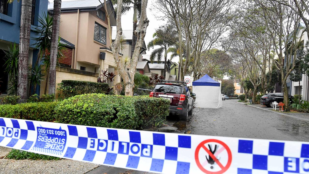 The crime scene remained this morning in Central Place, Carrara. Pic: John Gass