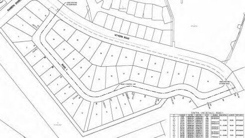 The development application details a 39-lot subdivision and a new road running from one end of Wyvern Rd to the other.