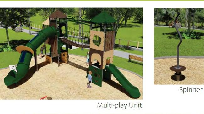 Concept designs of the new play equipment at Len Towells Oval at Nana Glen. Coffs Harbour City Council are looking for feedback from residents.