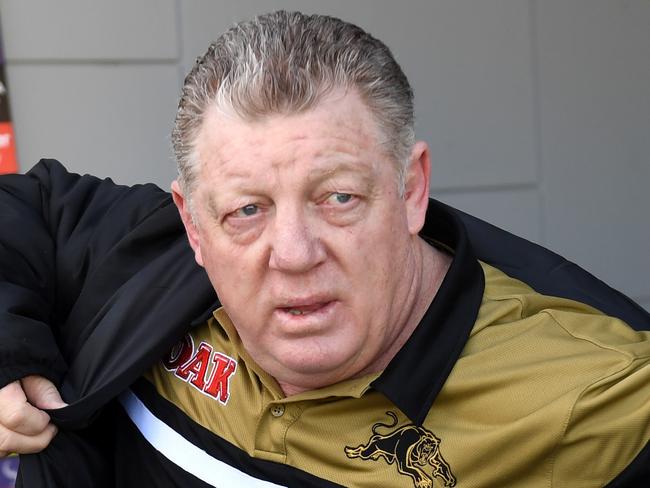 Penrith Panthers Executive General Manager Phil Gould departs following a press conference in Sydney on Monday, September 4, 2017. Matt Moylan has been given personal leave by the Panthers and will not play in the club's elimination final against Manly on Saturday, September 9. (AAP Image/Paul Miller) NO ARCHIVING