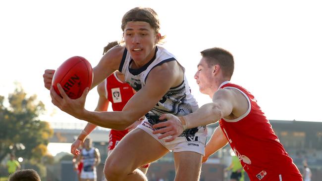 Oskar Faulkhead playing for Geelong VFL. Picture: Kelly Defina/AFL Photos