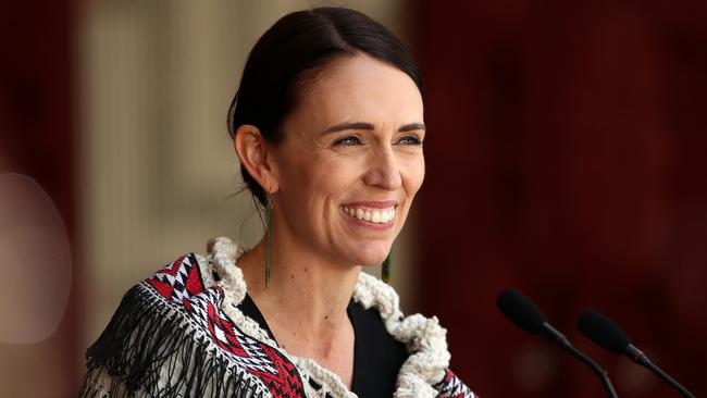 Former New Zealand Prime Minister Jacinda Ardern speaks in Waitangi, New Zealand. Picture: Getty Images.