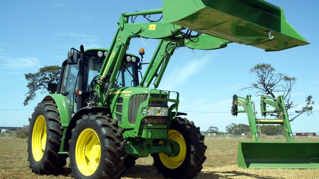 A 2021 John Deere front-end loader tractor, similar to the one pictured, was stolen from a Terang farm earlier this year.