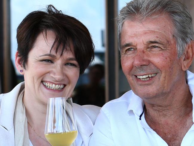 26/01/2016. Sydney-siders Karen Willis-Holmes and Geoff Winteridge enjoy a drink after dining at NOMA restaurant, as it opens to the public for the first day at Barangaroo in Sydney. It is the second global pop-up by chef Rene Redzepi's world famous restaurant in Copenhagen. Britta Campion / The Australian.