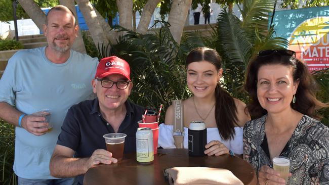 Chris Spreadborough, Justin Griffin, Hannah Griffin and Julie Griffin at the Capricorn Food and Wine Festivalâ€™s Big Beer Festival, Rockhampton Riverside Precinct, March 19, 2022.