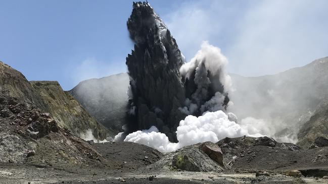 Photos taken of the eruption at 2.12pm by John Cozad. White Island Volcano erupted at 2.11pm, claiming the life of John’s son, Chris Cozad. Picture supplied by the family.