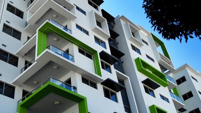 The Kube apartments located on the corner of Edmunds and Cavenagh street in the Darwin CBD. Picture: Justin Kennedy