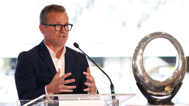 Danny Townsend at the announcement that Sydney would host the A-Leagues grand finals for the next three years. (Photo by Mark Kolbe/Getty Images for APL)