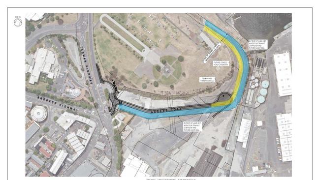 Plans provided by Macquarie Point Development Corporation showing plans for an access road to the site. Picture: SUPPLIED.