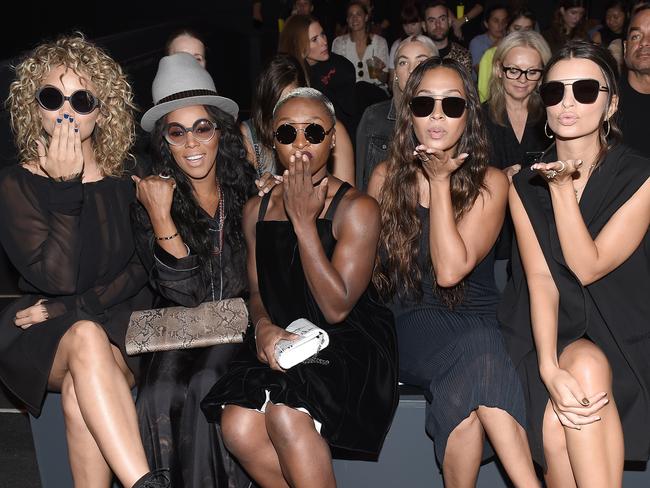 Jasmine Sanders, June Ambrose, Cynthia Erivo, La La Anthony, and Emily Ratajkowski attend the Vera Wang Collection fashion show on September 13, 2016. Picture: Getty