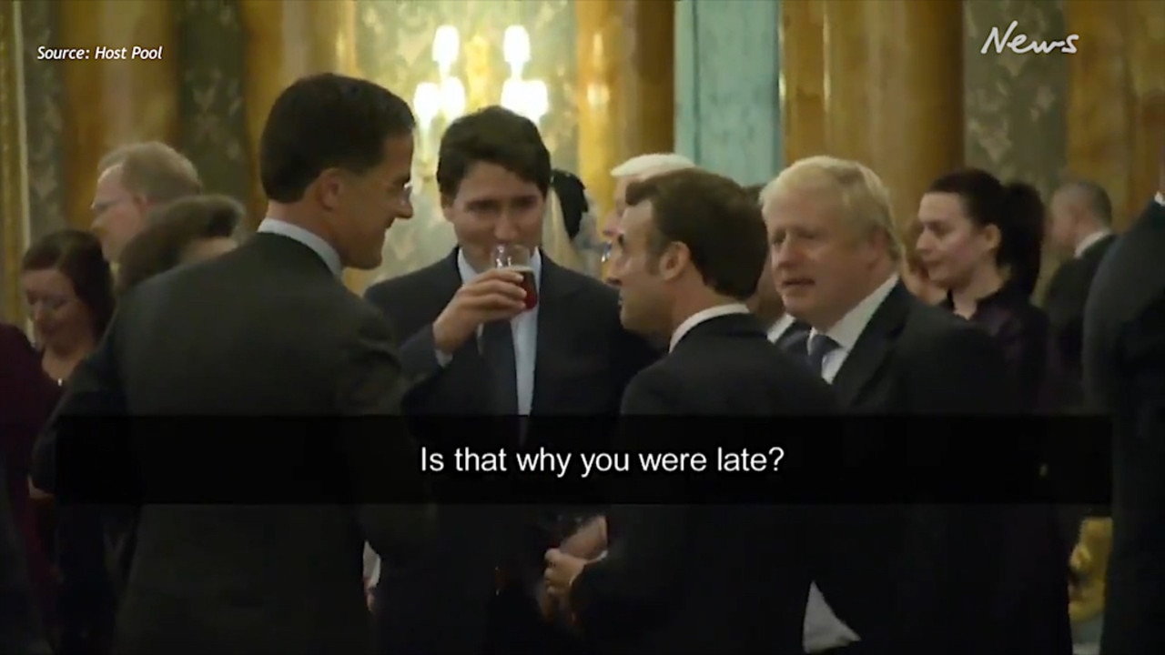 Part of a conversation between world leaders was captured on camera.