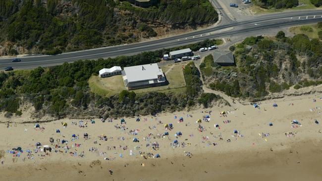 A patrolled beach at Fairhaven was closed on Saturday afternoon after a shark was spotted close to the shore. Picture: News Limited