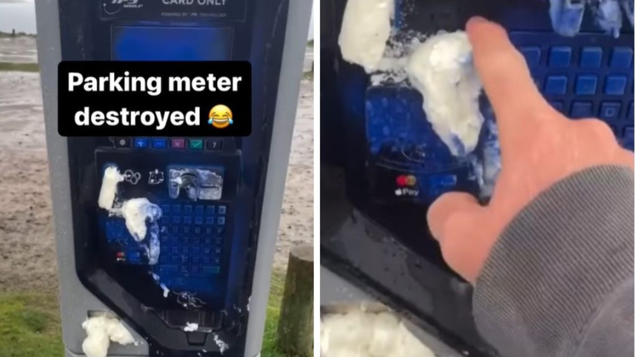 The parking meters were destroyed. Picture: Its_called_straya/Instagram