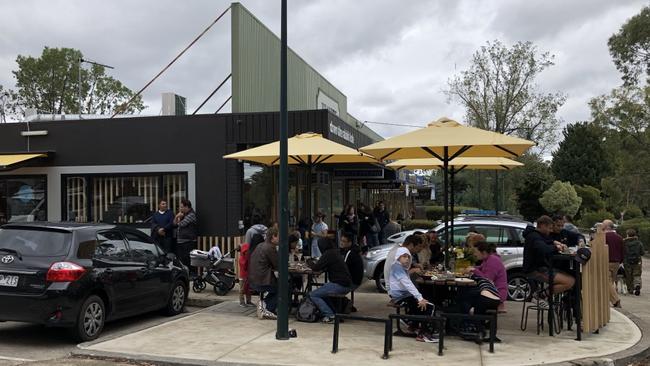 A car smashed into Templestowe's Down The Rabbit Hole cafe on June 23. Picture: Beanhunter