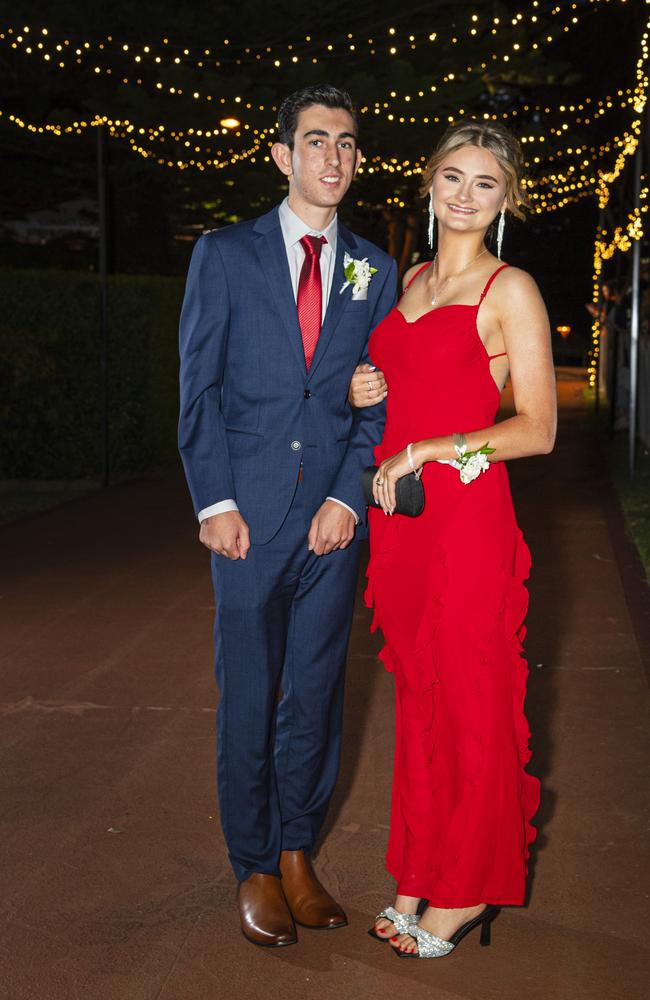 Nathan Ottobrino and partner Sarah Brown at St Mary's College formal at Picnic Point, Friday, March 22, 2024. Picture: Kevin Farmer