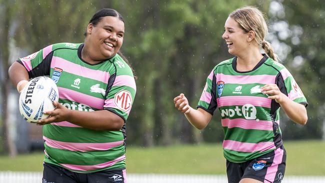 Yillara Widders and Kasey Taaffe are part of the Rabbitohs’ Tarsha Gale Cup squad. Picture: Darren Leigh Roberts