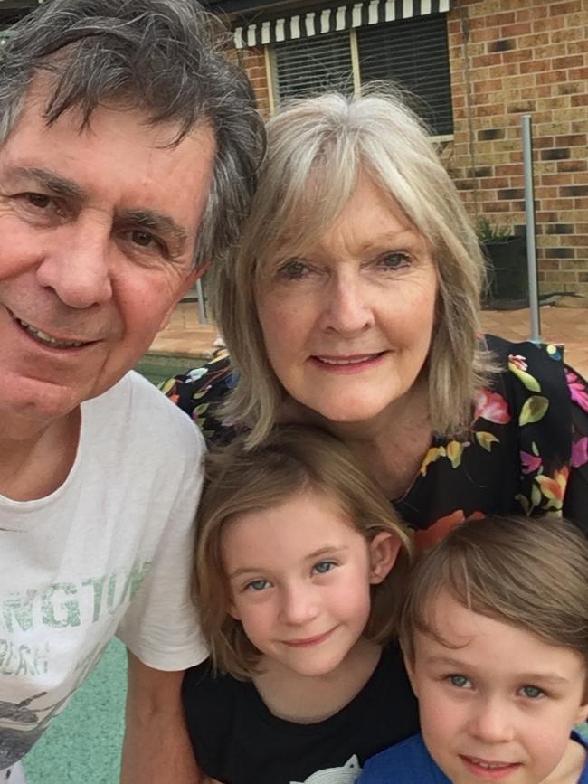 Jordan and big sister Krystal with their grandparents John and Lynette Miller, who are now their carers