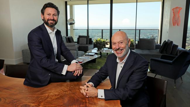 Says Michael Heine, right, of his son Matt: ‘If Matt hadn’t been capable and passionate about it, I may well have sold. It is not a part-time job.’ Picture: Stuart McEvoy