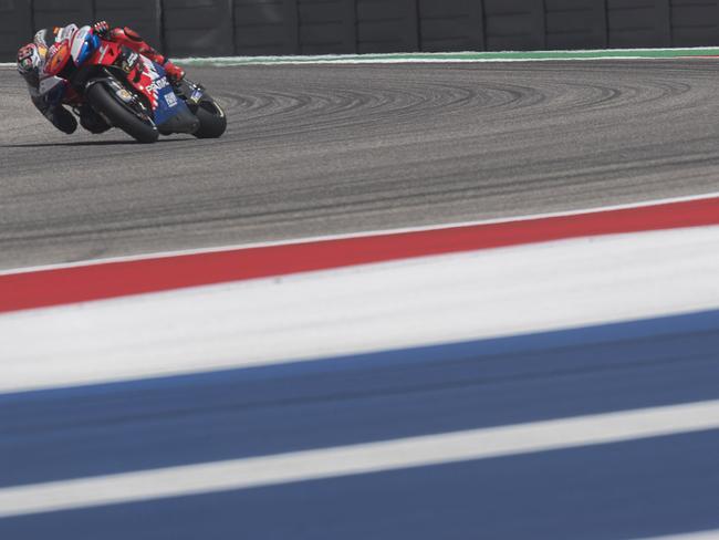 AUSTIN, TEXAS - APRIL 13: Jack Miller of Australia and Alma Pramac Racing rounds the bend during the MotoGp Red Bull U.S. Grand Prix of The Americas - Qualifying at Circuit of The Americas on April 13, 2019 in Austin, Texas. (Photo by Mirco Lazzari gp/Bongarts/Getty Images)