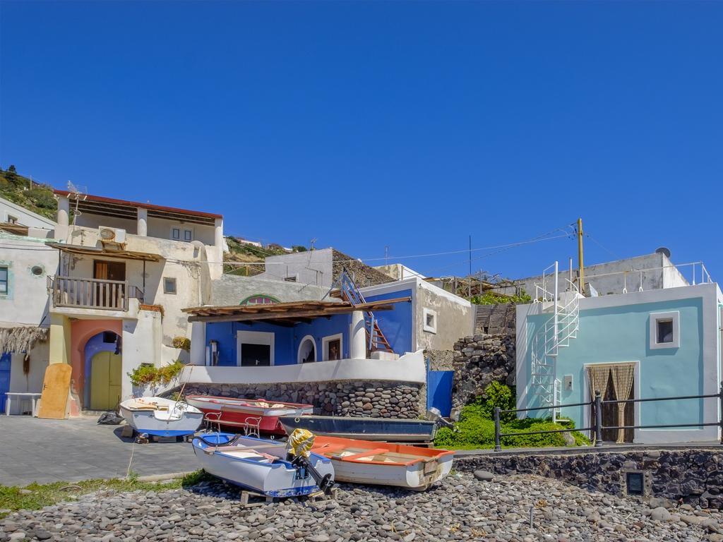 The charming village on Filicudi.