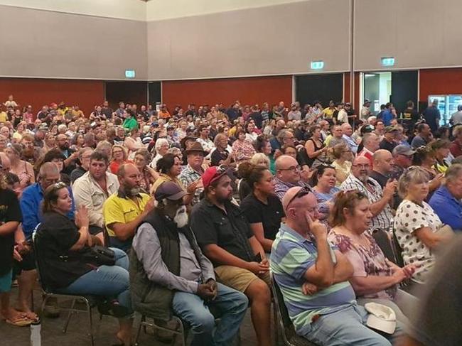 Around 3000 residents attended the Save Alice Springs meeting last month – and the ABC characterised them as white supremacists. Picture: Facebook